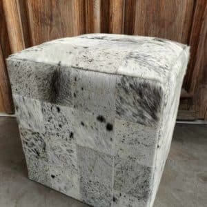 Salt & Pepper Cow Pouf