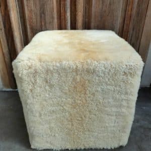 Cream Shaved Sheep Pouf